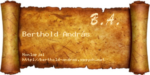 Berthold András névjegykártya